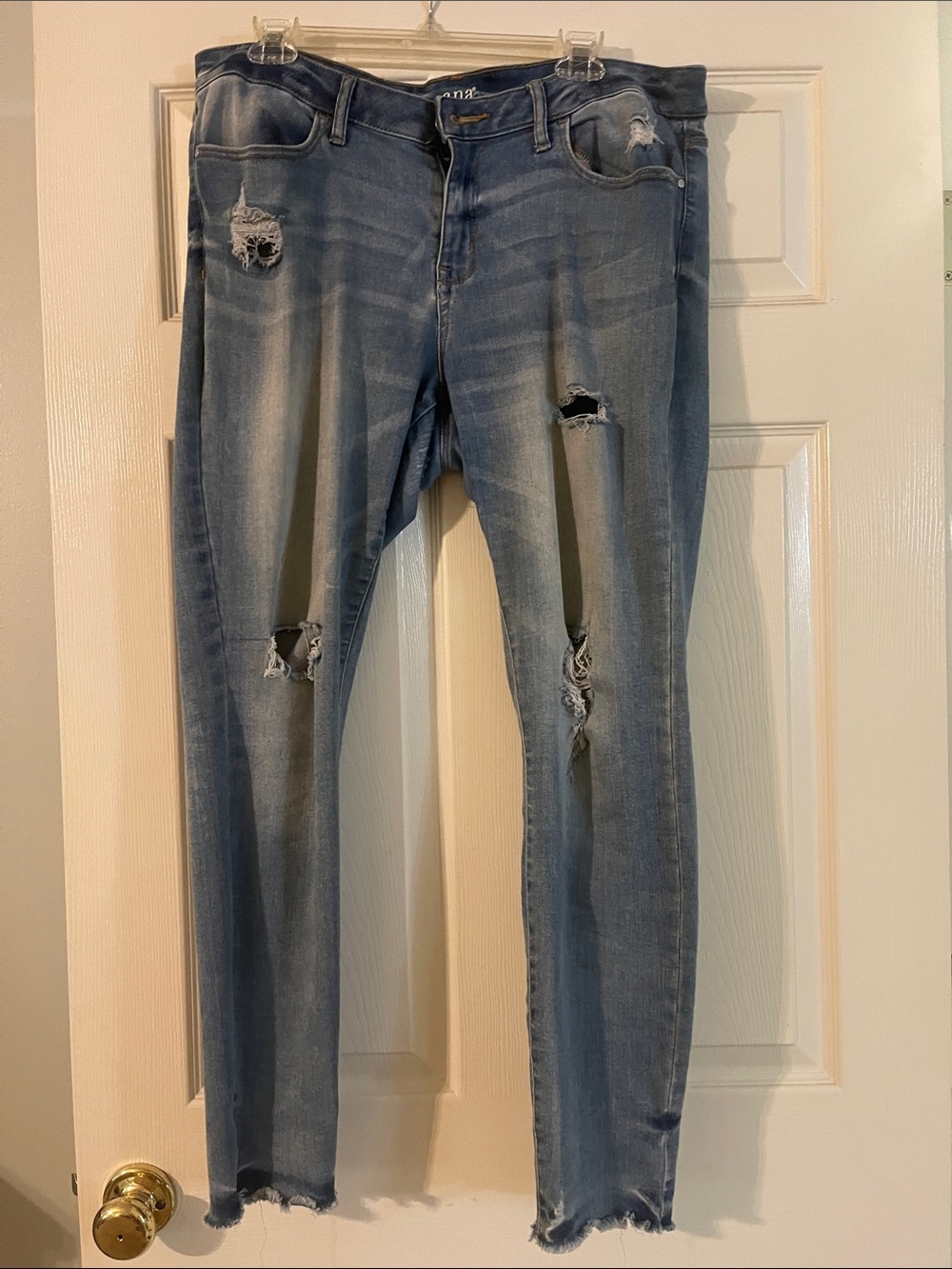 a.n.a Light Blue Ripped Skinny Jeans